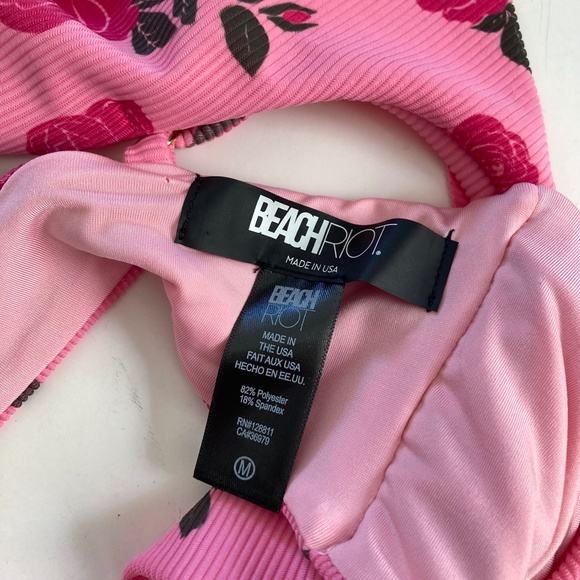 NWOT Anthropologie Beach Riot Pink Poppy Bikini Top Sz M - Picture 4 of 6